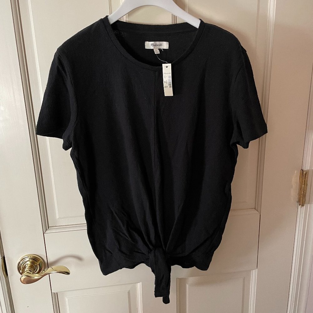 NWT Madewell Texture & Thread Tie-Front Top Sz S